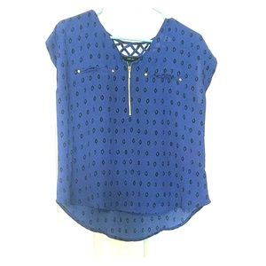 Dressy blue and black shirt